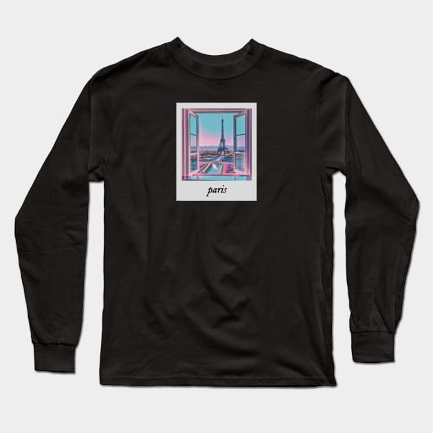 paris aesthetic Long Sleeve T-Shirt by sadieillust